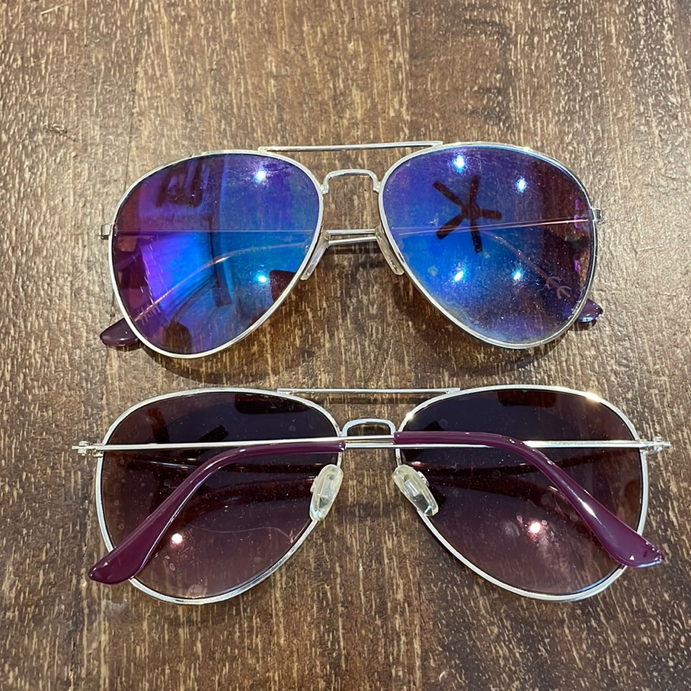 Purple Blue aviator Sunglasses